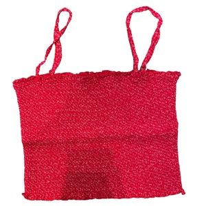 Brandy melville straight line neck red top